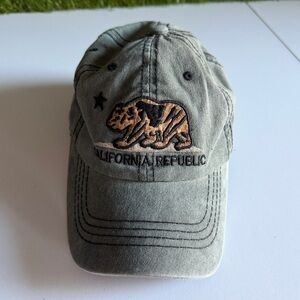 California Republic Baseball Hat Pit Bull Cali Adjustable Strap Cap